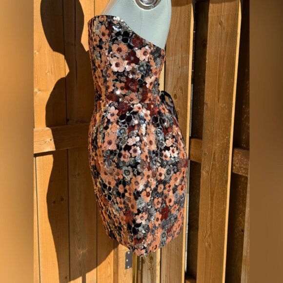 🆕 BRONX & BANCO 🧿 NWOT Maraya Floral Sequin Mini Dress, Pink Multi, Sz S US 4 - Picture 8 of 17